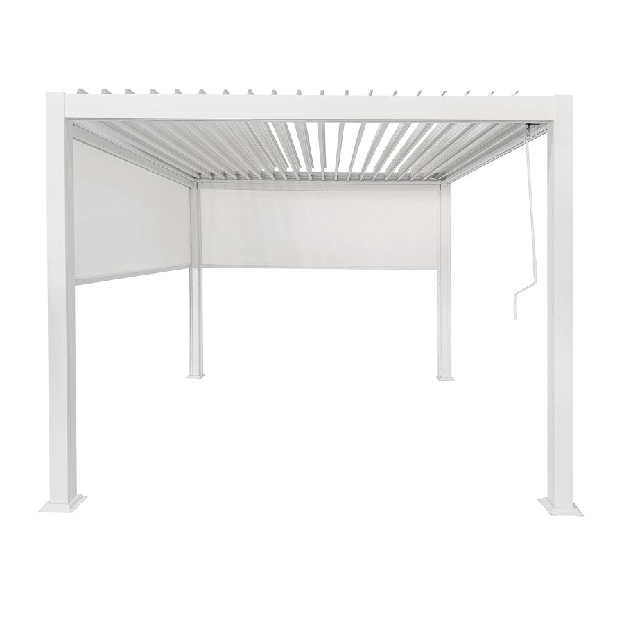 White Aluminium Louvred Pergola with Privacy Side Screens — Fully Installed Nationwide