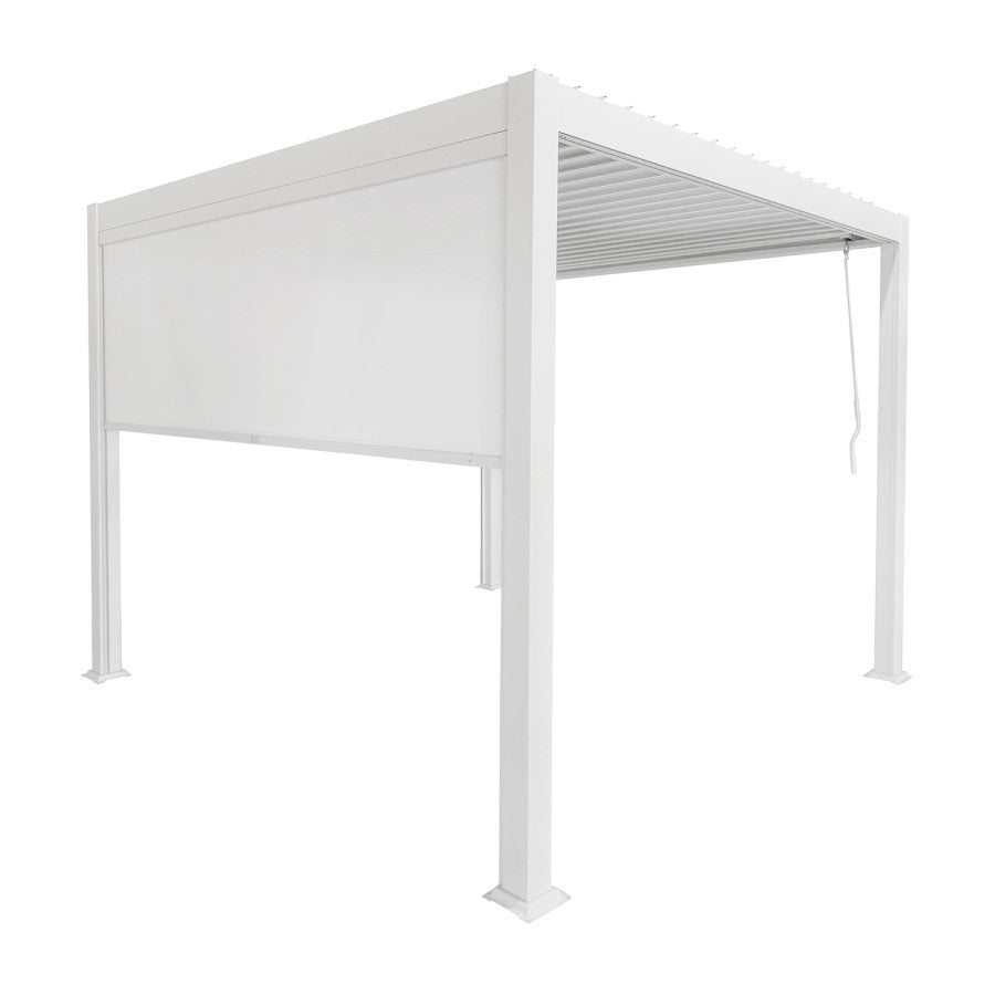 White Aluminium Louvred Pergola with Privacy Side Screens — Fully Installed Nationwide