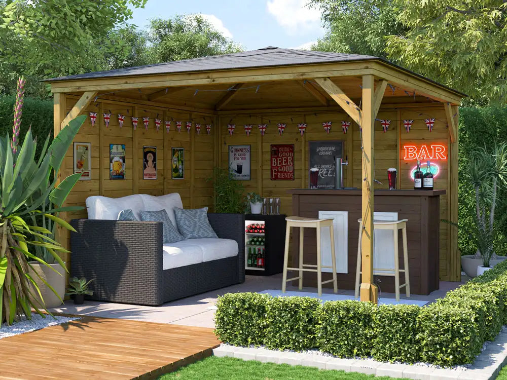 Dunster House Utopia Walled Garden Bar Gazebo 3x3m UK | Bespoke Oak and ...