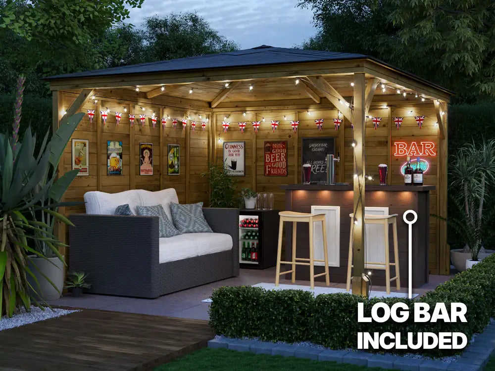 Dunster House Utopia Walled Garden Bar Gazebo 3x3m UK | Bespoke Oak and ...