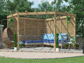 Utopia Slatted Wall Diamond Corner Pergola 3m x 3m | Pressure Treated Timber | Nationwide Installation