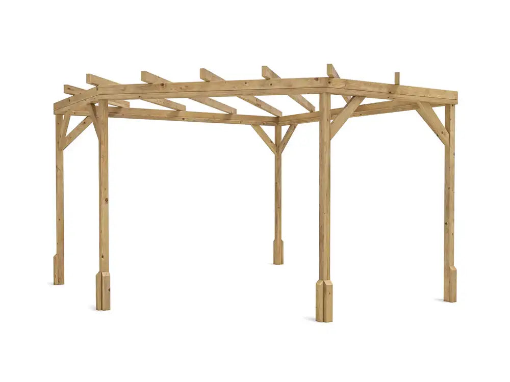 Utopia Slatted Wall Diamond Corner Pergola 3m x 3m | Pressure Treated Timber | Nationwide Installation