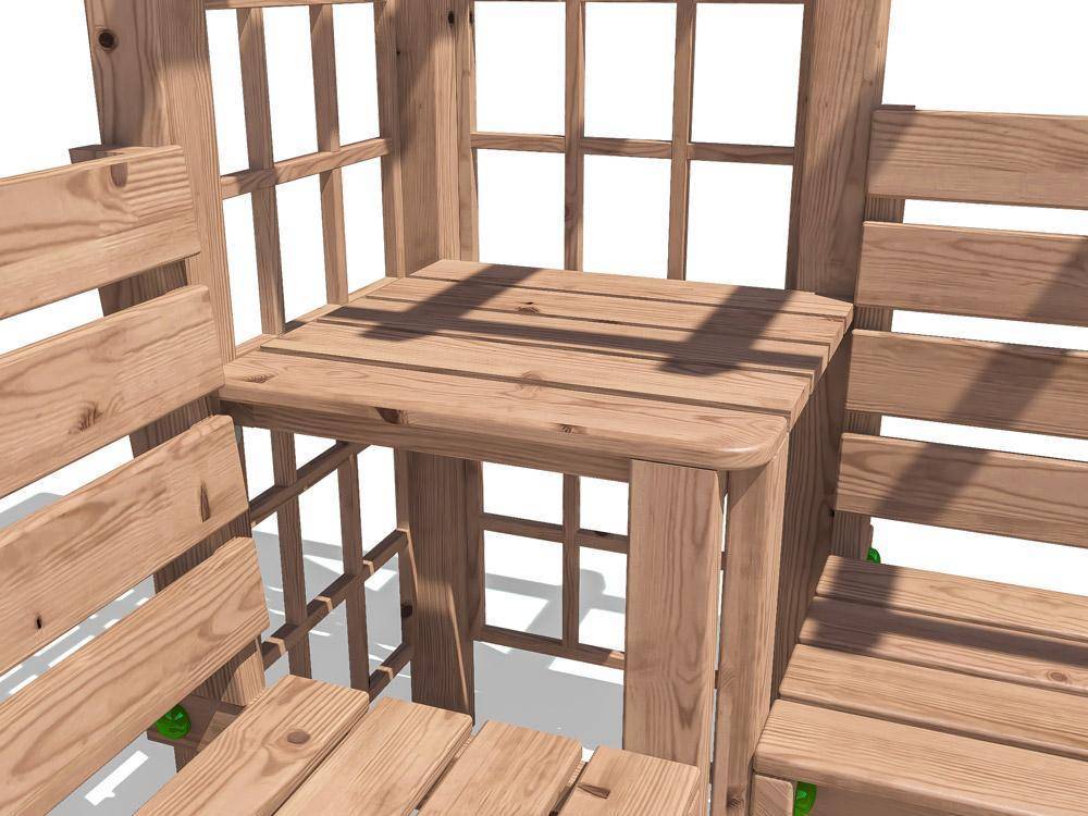 Gerlinde Corner Arbour Seat 2.5m x 2.5m | Pressure Treated Timber | Installation & Treatment Included