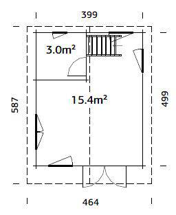 Fully Installed Palmako Kendra Log House with Loft | Guest House | Annexe | Holiday Lodge | 18.4+17.6m² | 70mm | 4.2x5.2m