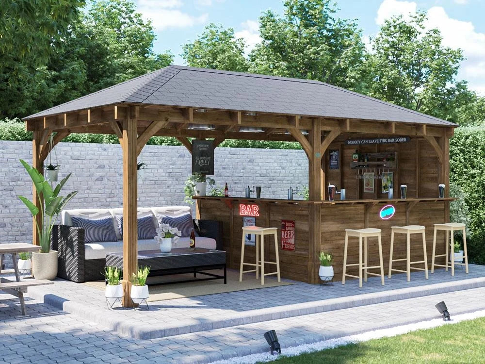 Dunster House Leviathan Garden Bar Gazebo | W6m x D3m | Fully Installed Nationwide