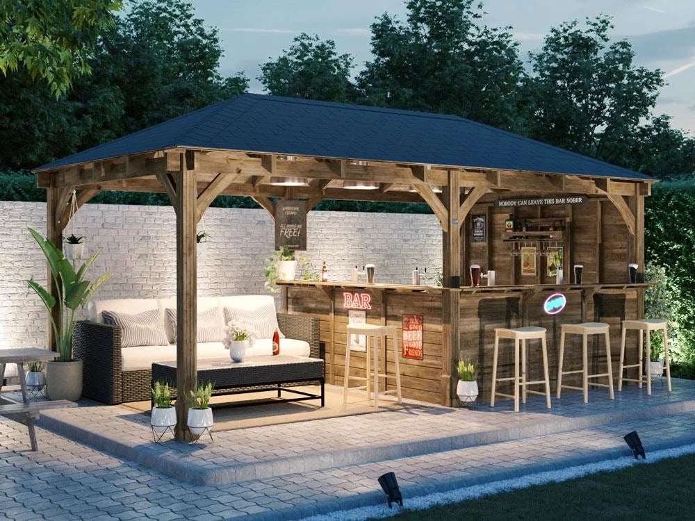 Dunster House Leviathan Garden Bar Gazebo | W6m x D3m | Fully Installed Nationwide