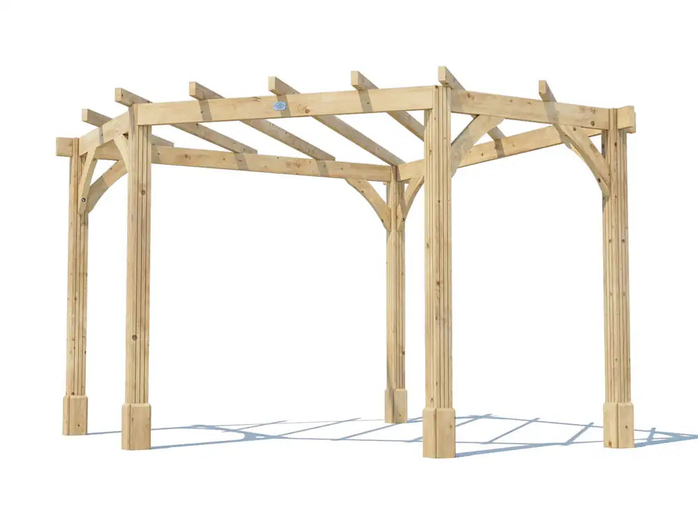Leviathan Slatted Back Diamond Corner Pergola 3m x 3m | 120mm Posts | Smart Seal | Nationwide Installation Included