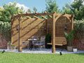 Leviathan Slatted Back Diamond Corner Pergola 3m x 3m | 120mm Posts | Smart Seal | Nationwide Installation Included