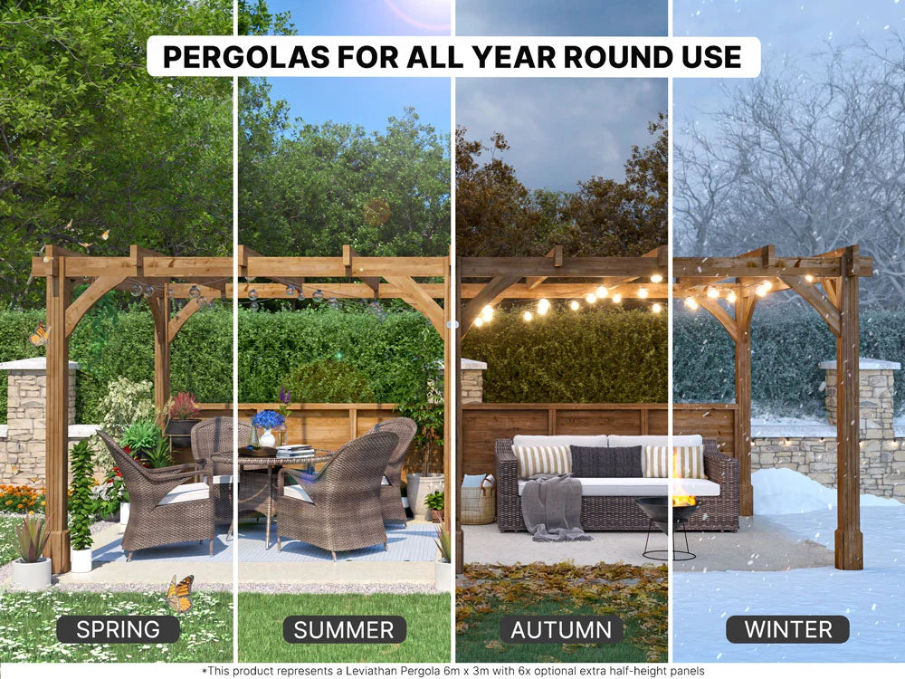 Utopia Slatted Wall Diamond Corner Pergola 3m x 3m | Pressure Treated Timber | Nationwide Installation