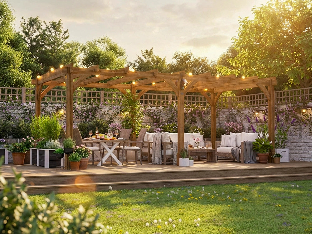 Leviathan Wooden Pergola 6m x 3m | 120mm Posts | Smart Seal Treated | Nationwide Installation Included