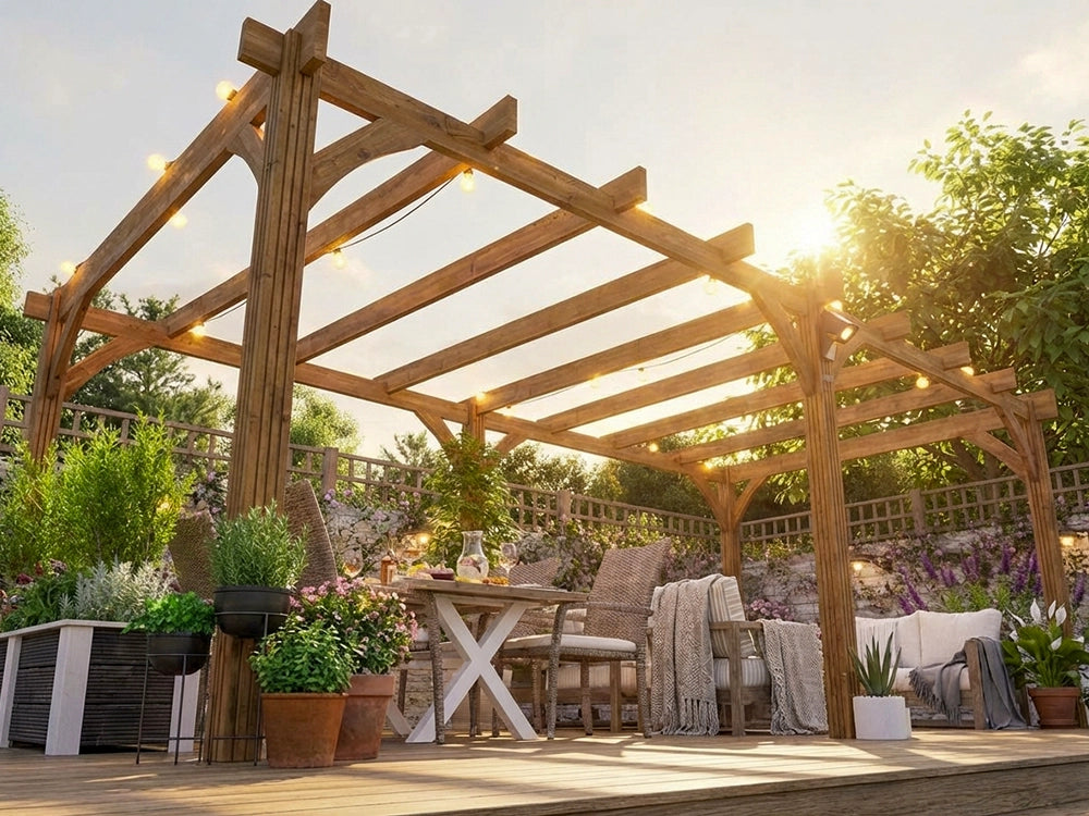 Leviathan Wooden Pergola 6m x 3m | 120mm Posts | Smart Seal Treated | Nationwide Installation Included