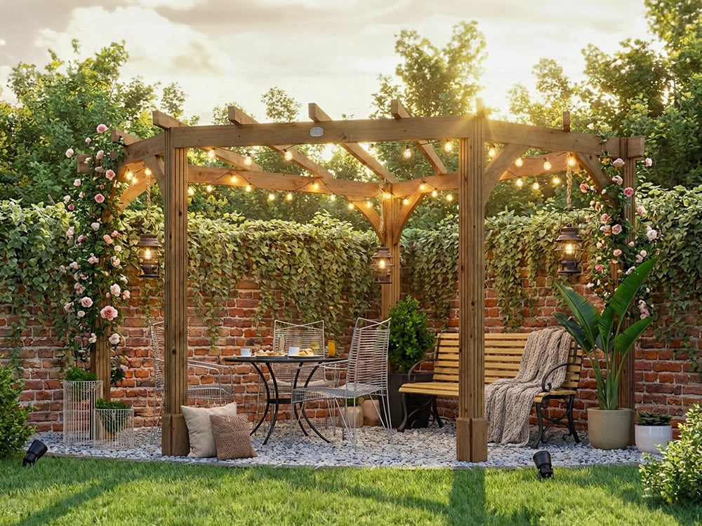 Leviathan Diamond Corner Pergola 3m x 3m | 120mm Posts | Smart Seal Treated | Nationwide Installation Included | Dunster House