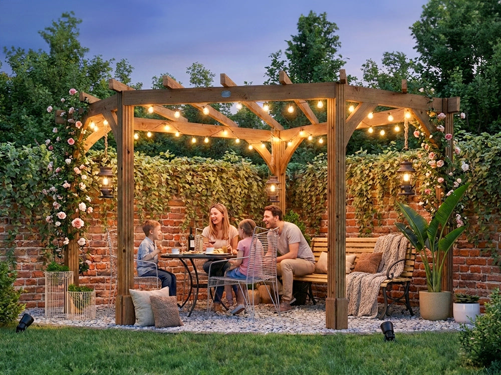 Leviathan Diamond Corner Pergola 3m x 3m | 120mm Posts | Smart Seal Treated | Nationwide Installation Included | Dunster House
