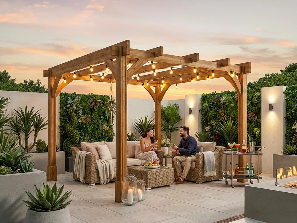 Leviathan Wooden Pergola 3m x 3m | 120mm Posts | Smart Seal Treated | Nationwide Installation Included