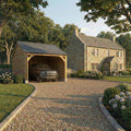Fully Installed Slate Roof Oak Car Port | Single Bay | Planed European Oak