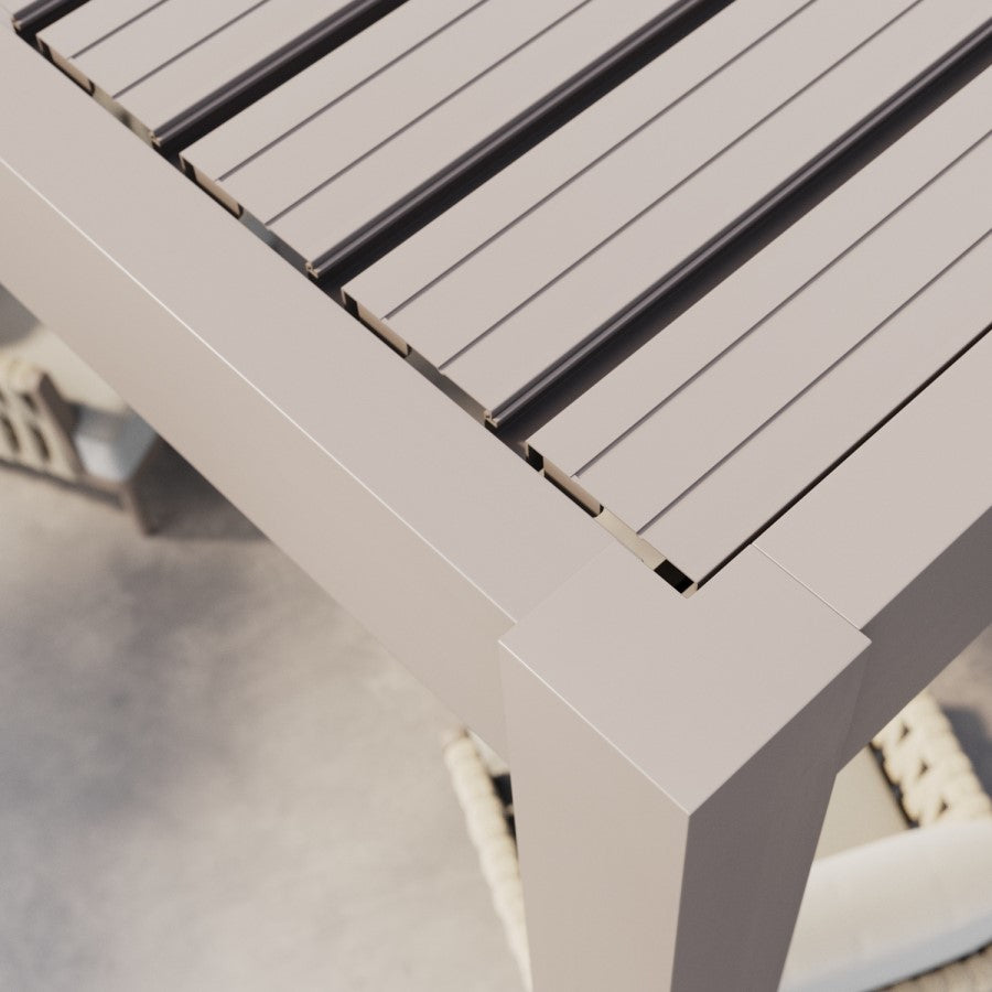 Beige Aluminium Louvred Pergola with Privacy Side Screens — Fully Installed Nationwide
