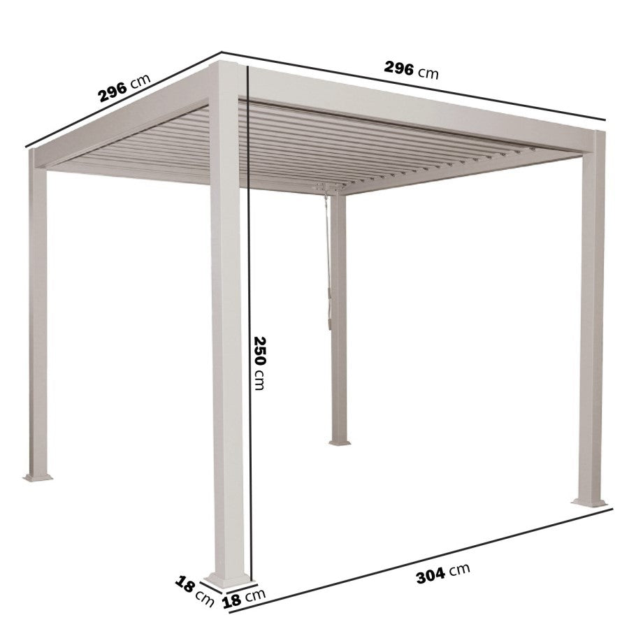 Beige Aluminium Louvred Pergola with Privacy Side Screens — Fully Installed Nationwide