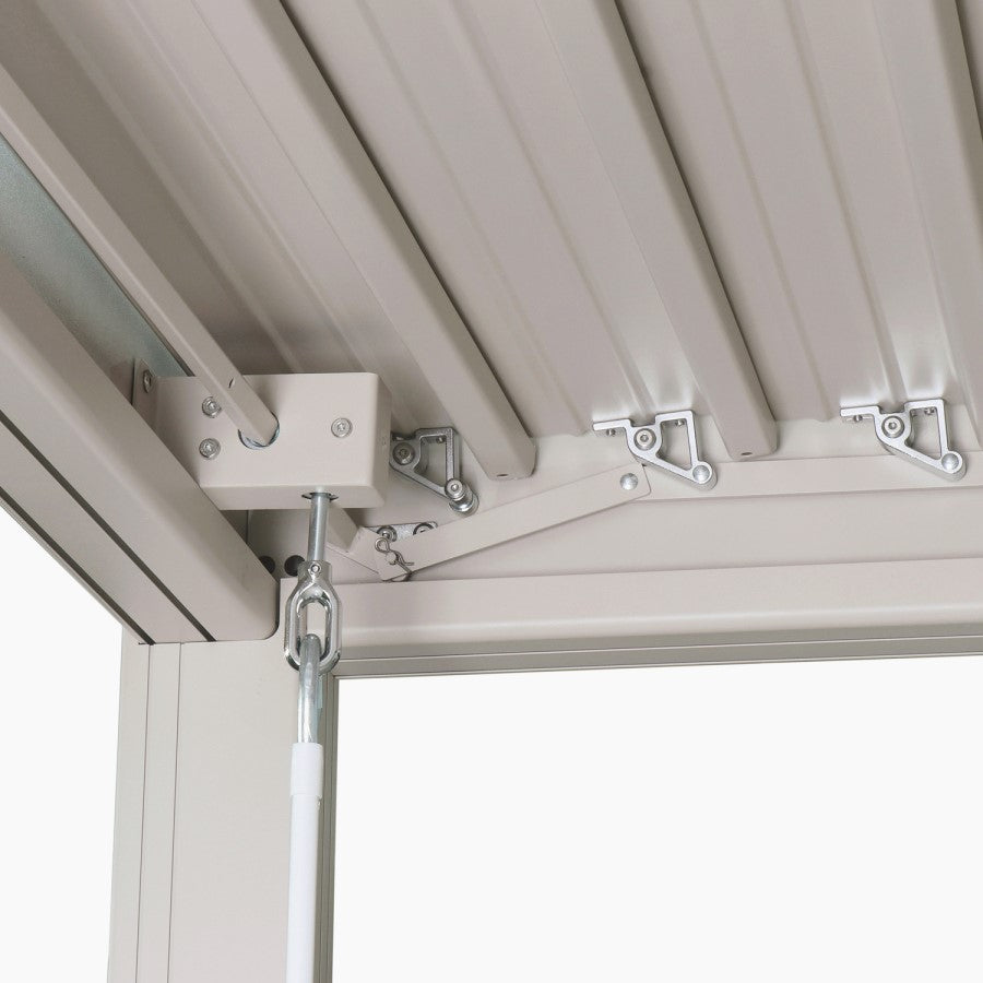 Beige Aluminium Louvred Pergola with Privacy Side Screens — Fully Installed Nationwide