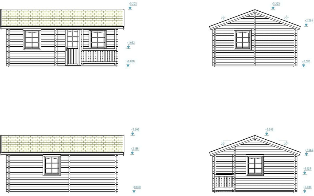 Fully Installed Palmako Sandra S Holiday Summer House | Multi-Room Log Cabin | Guest House | Annexe | 21.5+3.7m² | 70mm | 6.2x4.7m