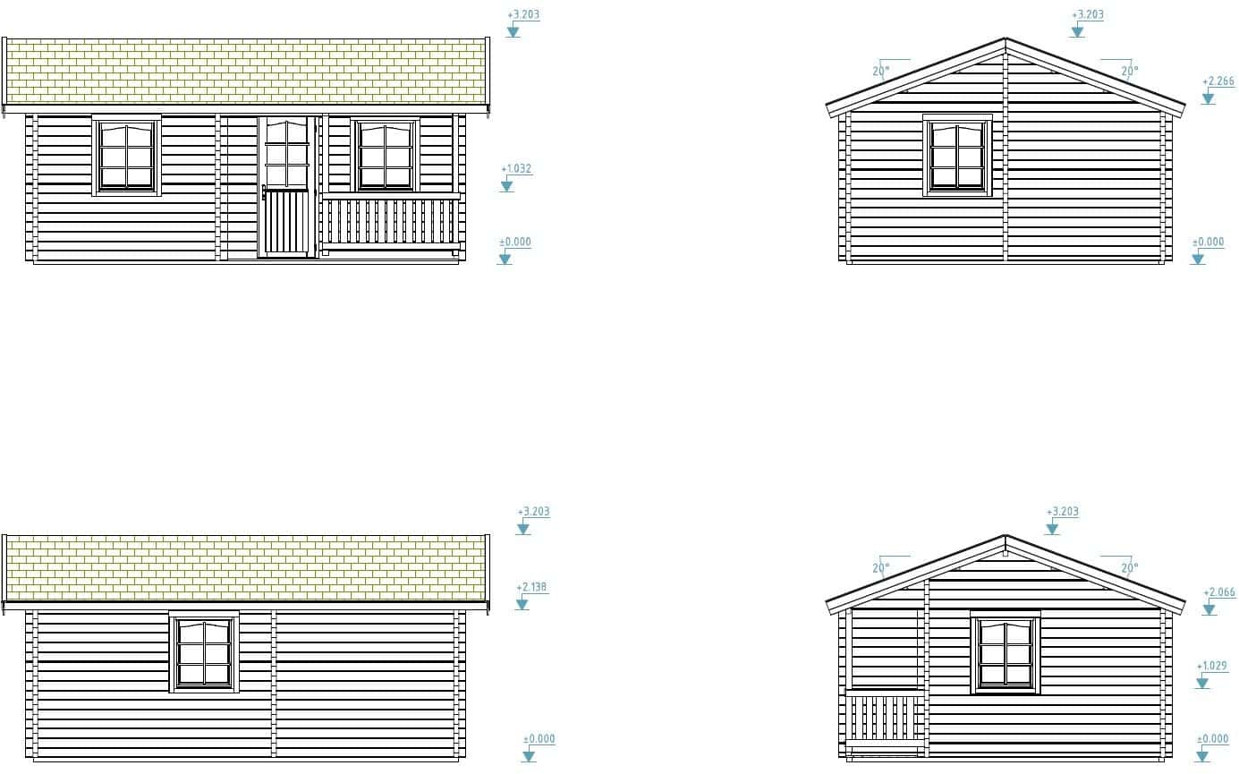 Fully Installed Palmako Sandra S Holiday Summer House | Multi-Room Log Cabin | Guest House | Annexe | 21.5+3.7m² | 70mm | 6.2x4.7m