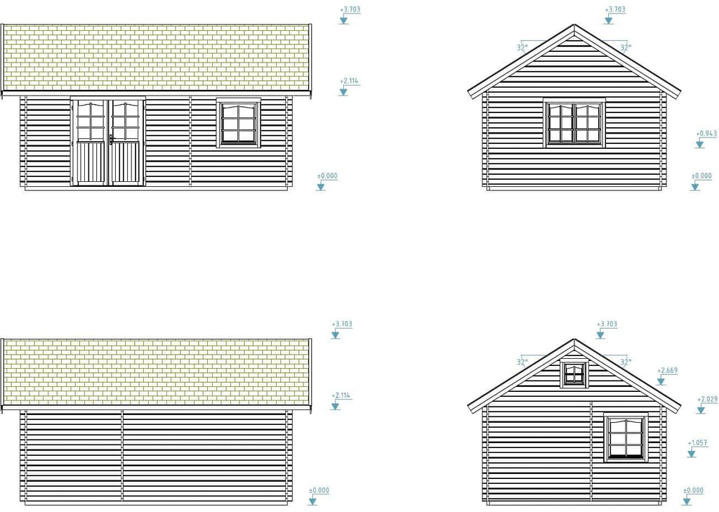 Fully Installed Palmako Sandra M Traditional Holiday Log Cabin | Multi-Room with Mezzanine | Guest House | Annexe | 29.9m² | 44mm | 6.1x4.1m