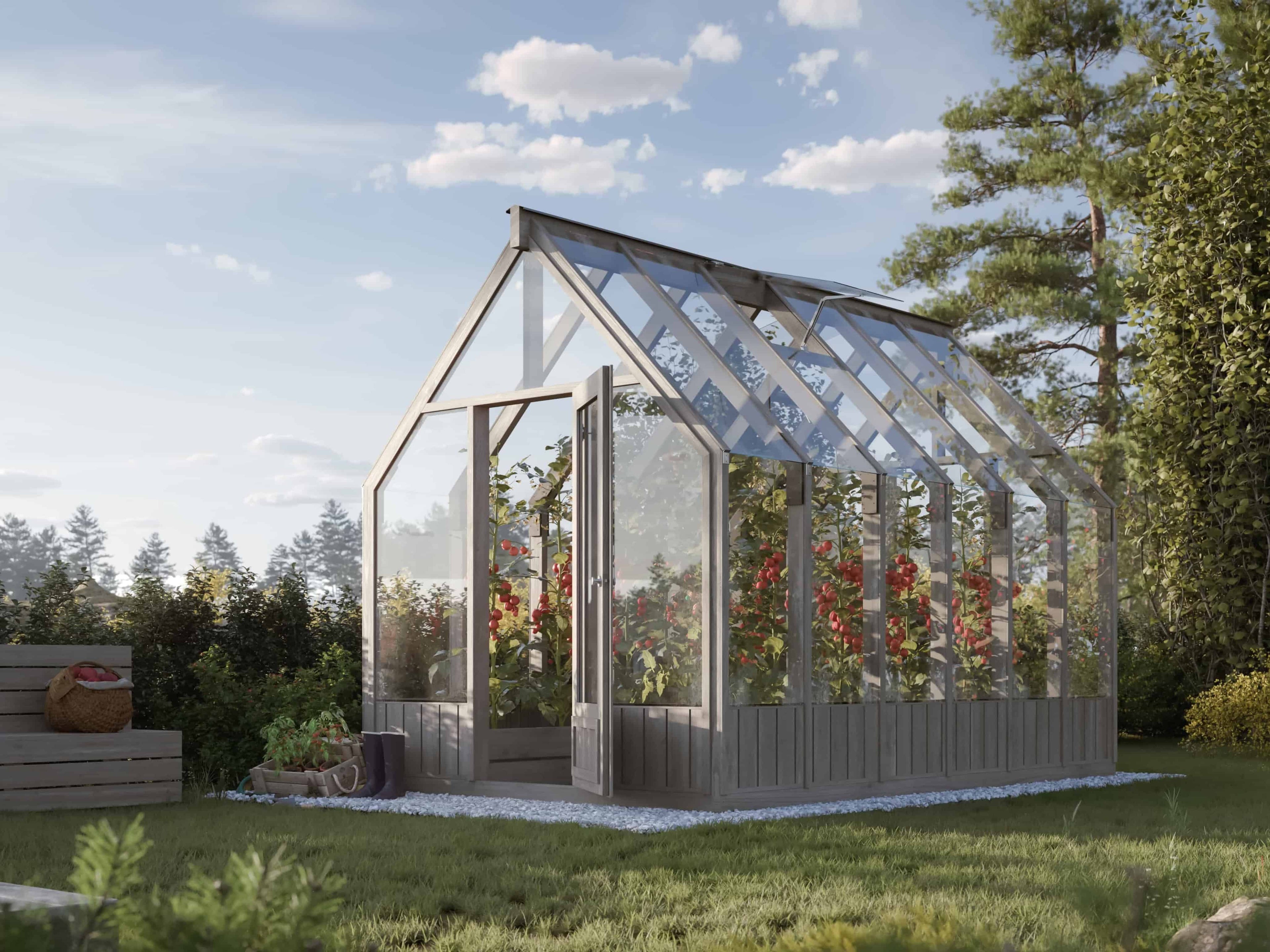 Fully Installed Palmako Emilia M Greenhouse | Glass Summer House | Garden Pavilion | 8.2m² | Pressure Treated