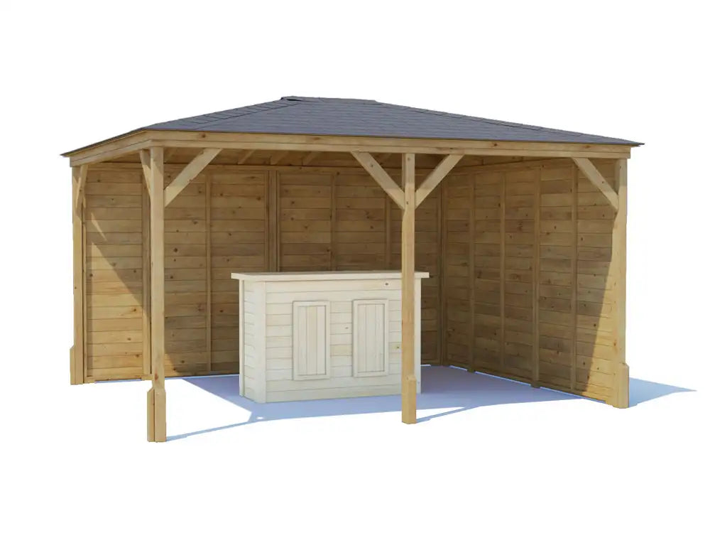 Dunster House Utopia Walled Garden Bar Gazebo 3x3m UK | Bespoke Oak and ...