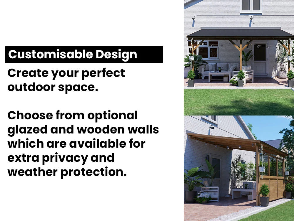 Dunster House Leviathan Garden Bar Gazebo with Back Wall | W6m x D3m | Fully Installed Nationwide