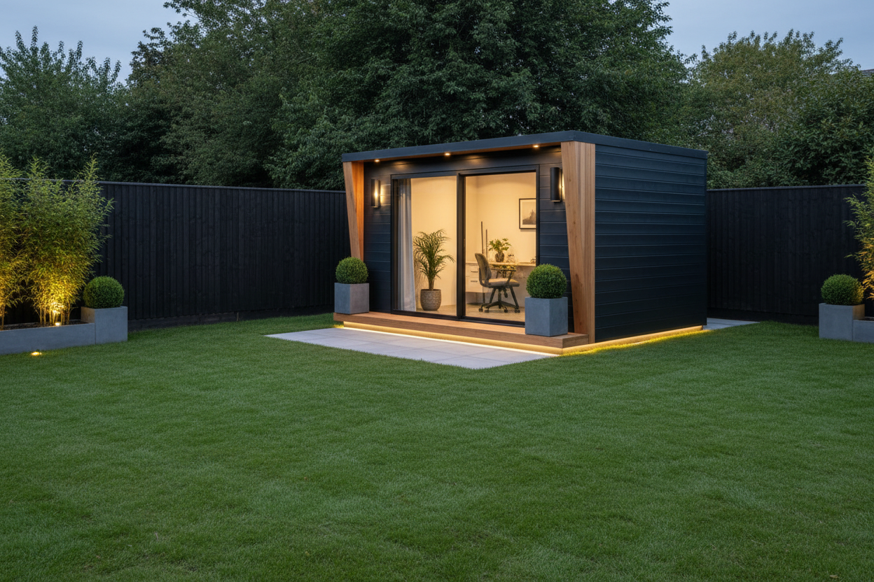 Anthracite black & golden oak 6.2x2.6m luxury design