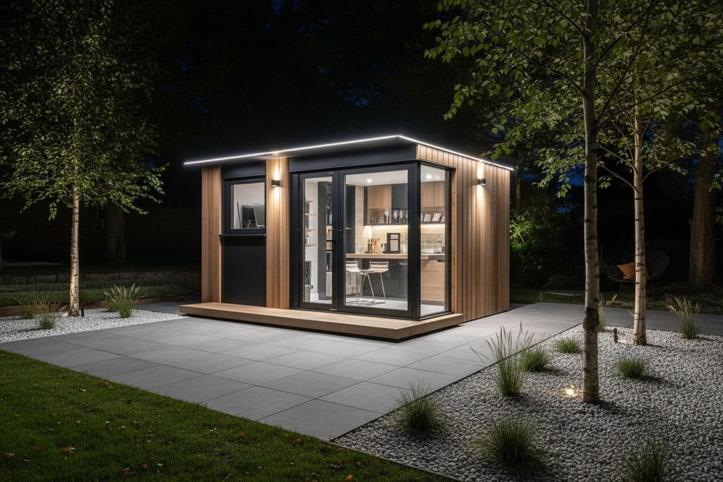 Anthracite black with cedar accents - Scandinavian night time