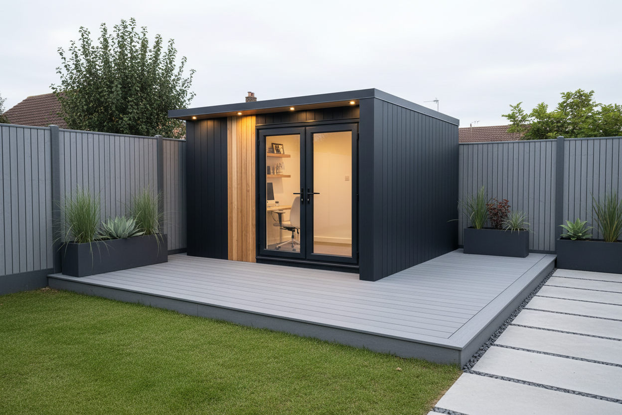 Charcoal grey 2.6x3.6m - modern composite fencing