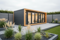 Charcoal grey 6.3x3.6m horizontal cladding with LED lighting