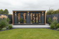 Charcoal grey horizontal cladding with LED lighting