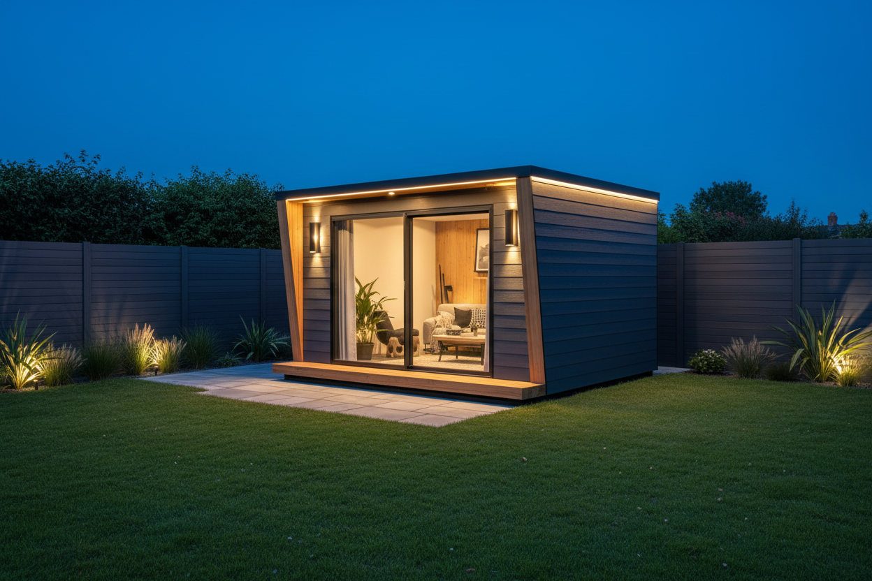 Charcoal grey horizontal with LED strip lighting