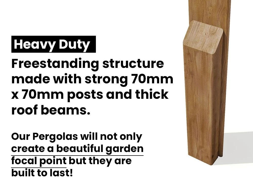 Utopia Slatted Wall Diamond Corner Pergola 3m x 3m | Pressure Treated Timber | Nationwide Installation