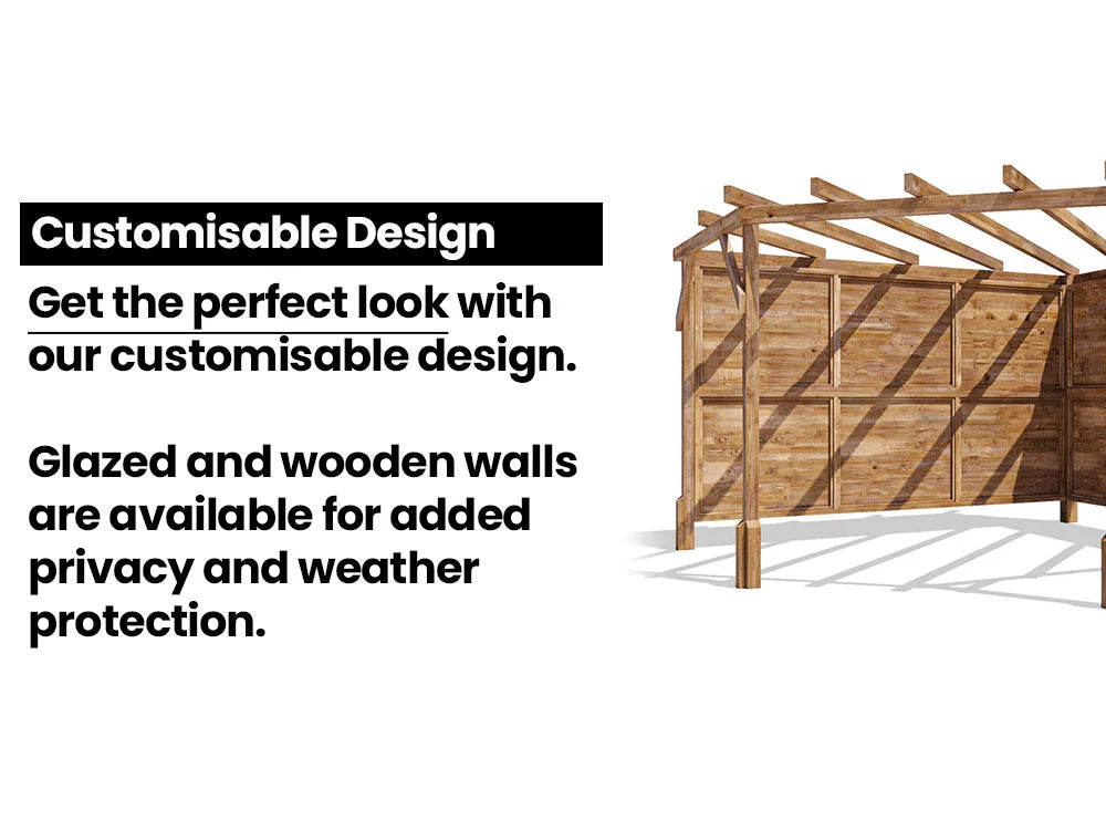 Utopia Slatted Wall Diamond Corner Pergola 3m x 3m | Pressure Treated Timber | Nationwide Installation