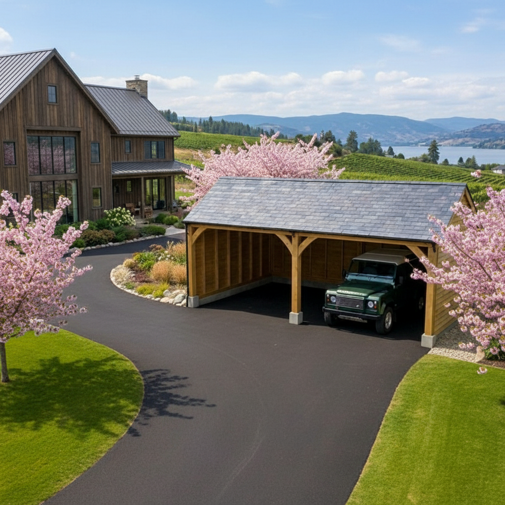 Double Oak Carport – Defender – New Build