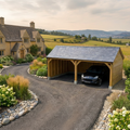 Double Oak Carport – Porsche – Cotswold Farmhouse