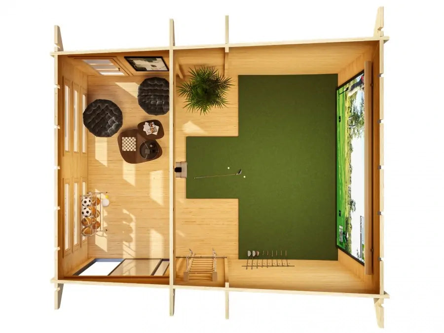 Golf Simulator Building | 6.5m x 4.85m | 44mm Log Cabin | Fully Installed | Mainland UK