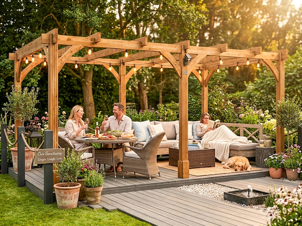 Leviathan Wooden Pergola 5m x 3m | 120mm Posts | Smart Seal Treated | Nationwide Installation Included