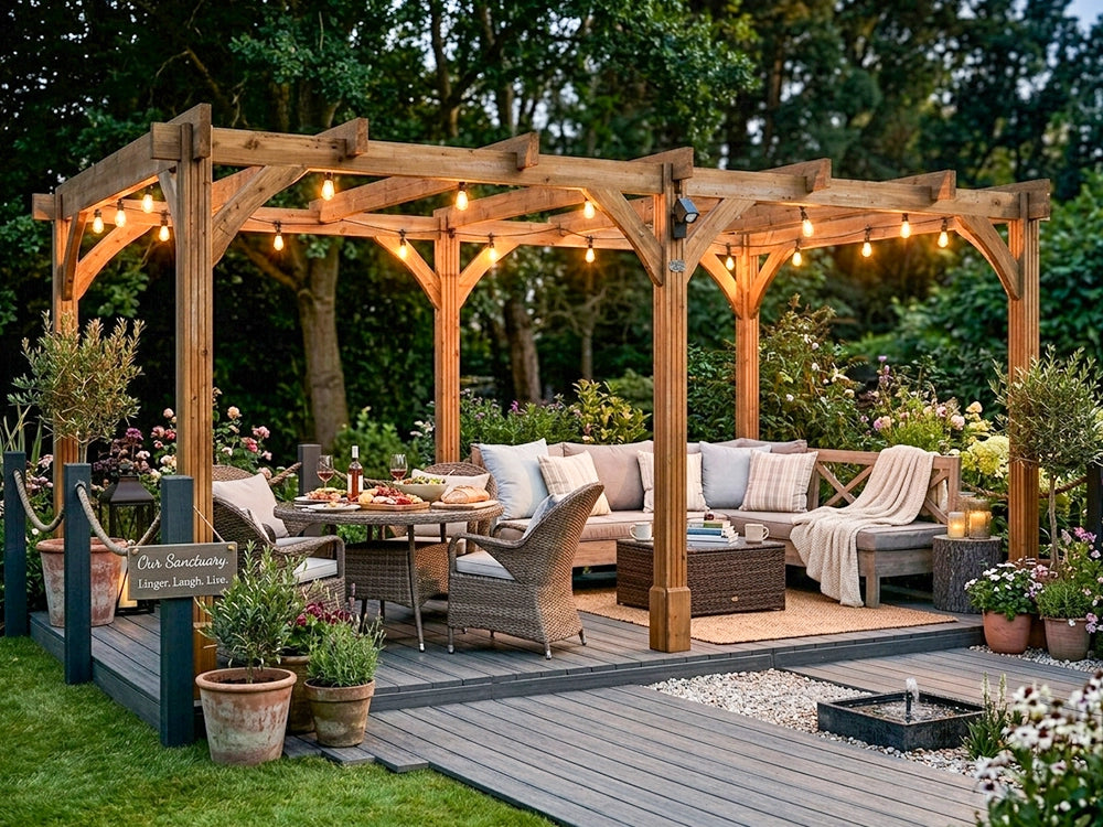 Leviathan Wooden Pergola 5m x 3m | 120mm Posts | Smart Seal Treated | Nationwide Installation Included