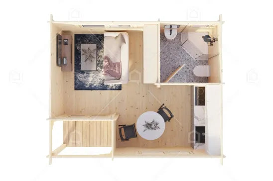Wooden Tiny House Ohrid – Glamping Pod 5x4m (20m²)