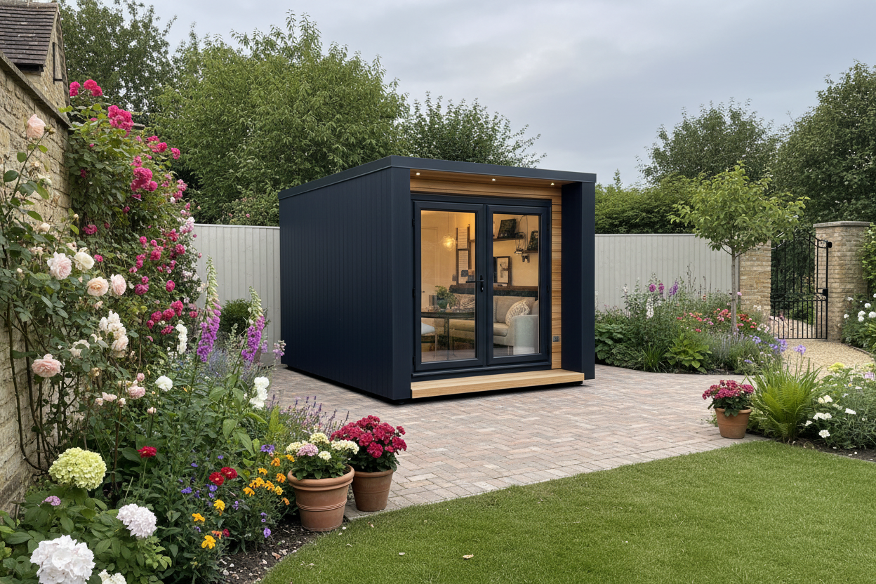 Navy blue 2.6x3.6m - painted vertical boards