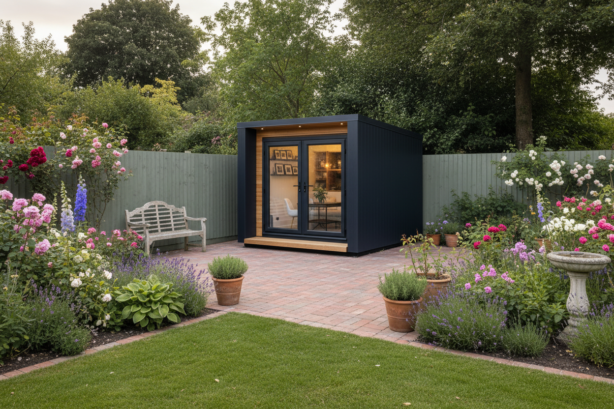 Navy blue 2.6x3m - painted vertical boards