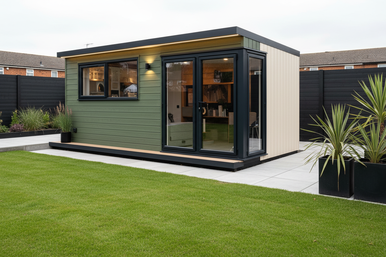 Olive green & cream - contemporary urban garden