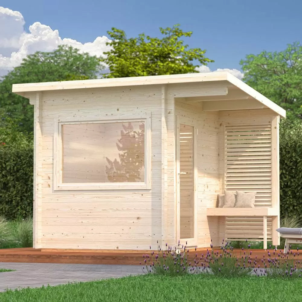 Fully Installed Palmako Sanna S (2.3x2.3m | 4.1 m2 | 44mm) Compact Outdoor Sauna