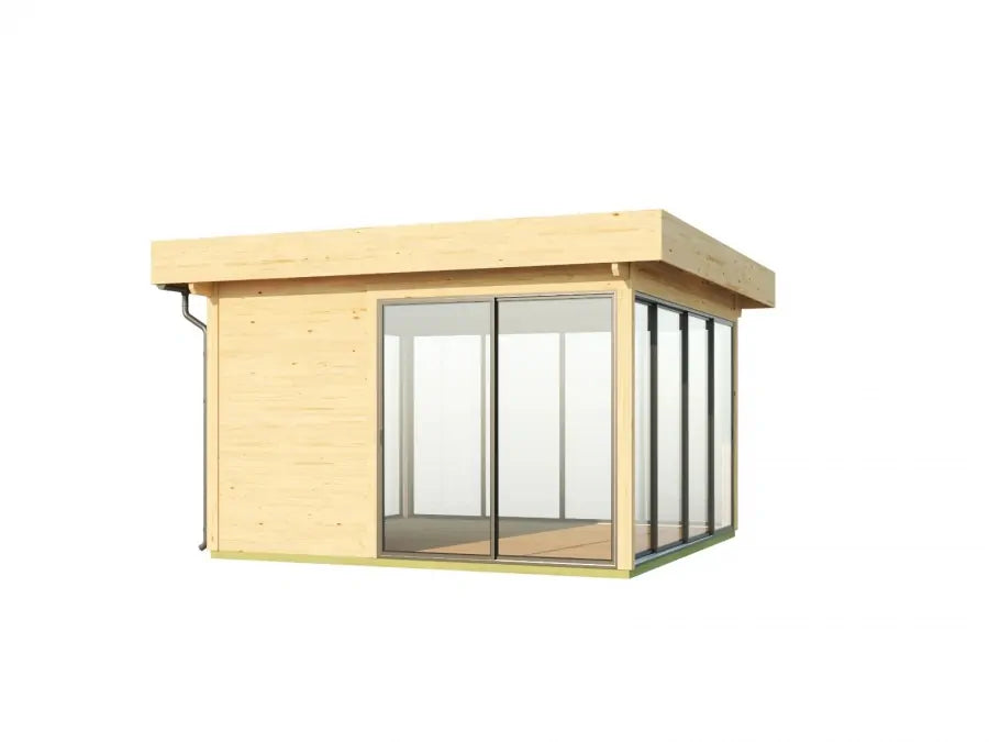 Glass Pavilion 44C | 3.71m x 3.71m Log Cabin | Pool Room | Aluminium Sliding Doors | Fully Installed | Mainland UK