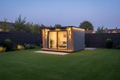 Warm grey horizontal with golden oak & integrated LEDs