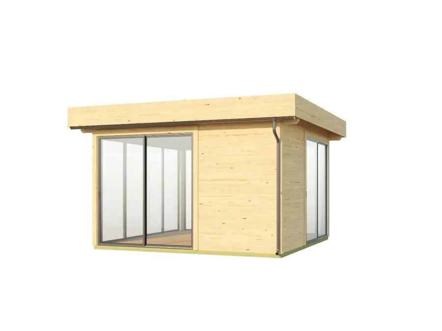 Glass Pavilion 44C | 3.71m x 3.71m Log Cabin | Pool Room | Aluminium Sliding Doors | Fully Installed | Mainland UK